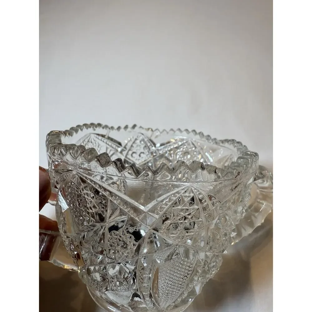 1930’s Pressed Glass, Star Design, MG6 by McKee 4” W x 3.5” H